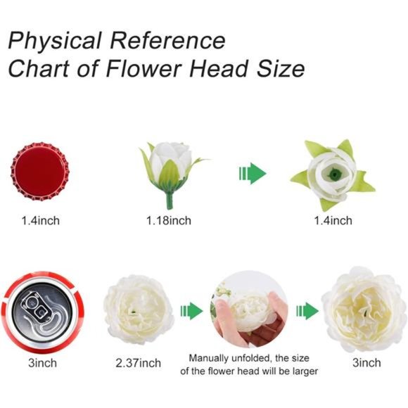 Artificial Peonies Silk Flowers, White Faux Peony Bouquet 4 Bundles Florals - Picture 6 of 6